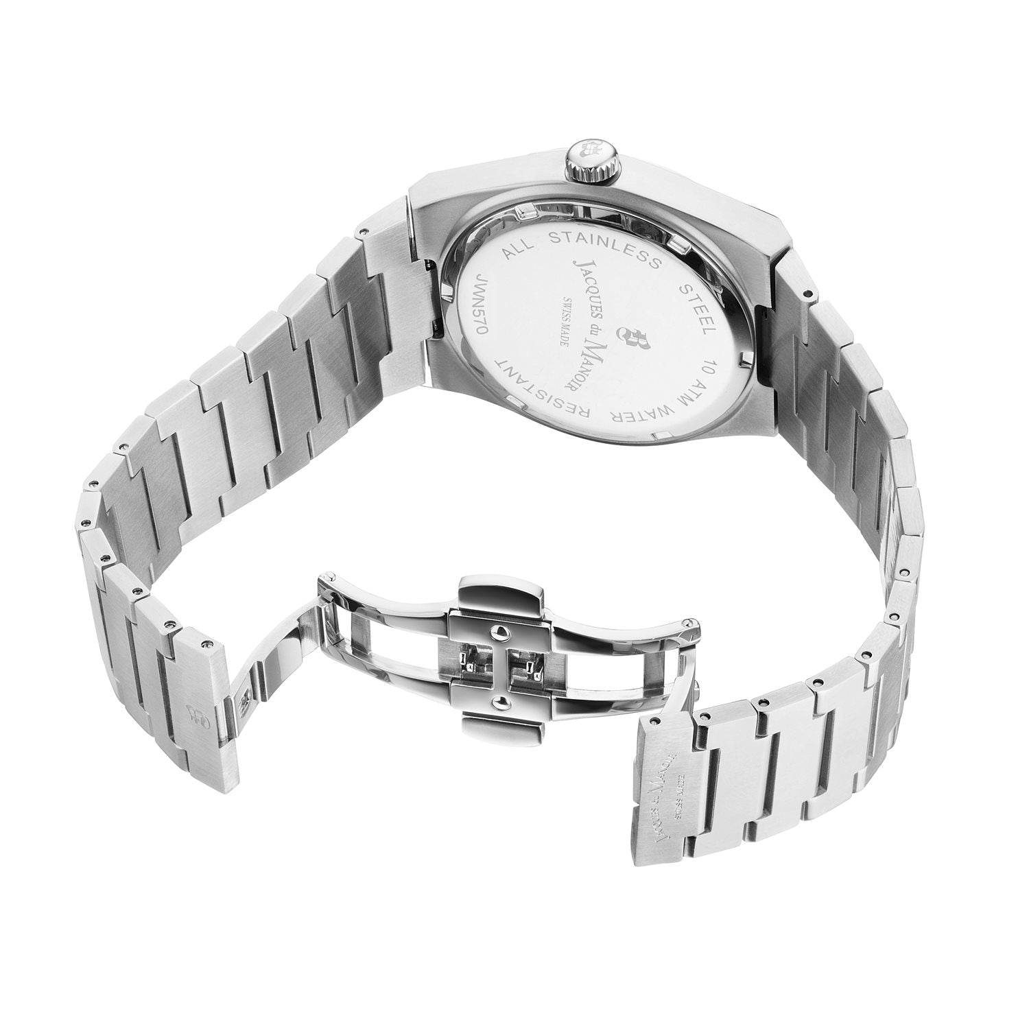 Jacques du Manoir Horizon Gents Multifunction Silver-Coloured Stainless Steel Men's Watch JWN05702