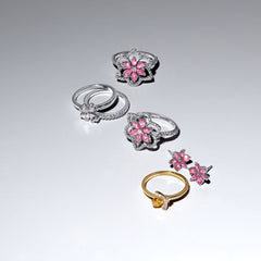 Pandora Timeless Herbarium Sparkling Pink Flower Stud Earrings 292633C02
