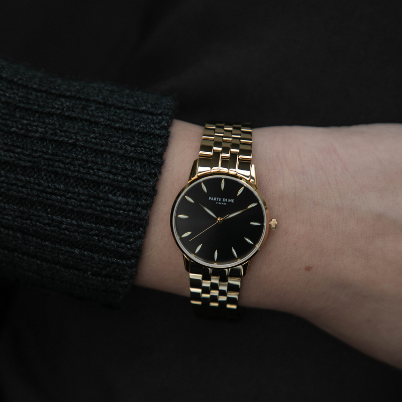 Parte Di Me Orologio rond dames horloge goudkleurig en zwart PDM09044-zoom-