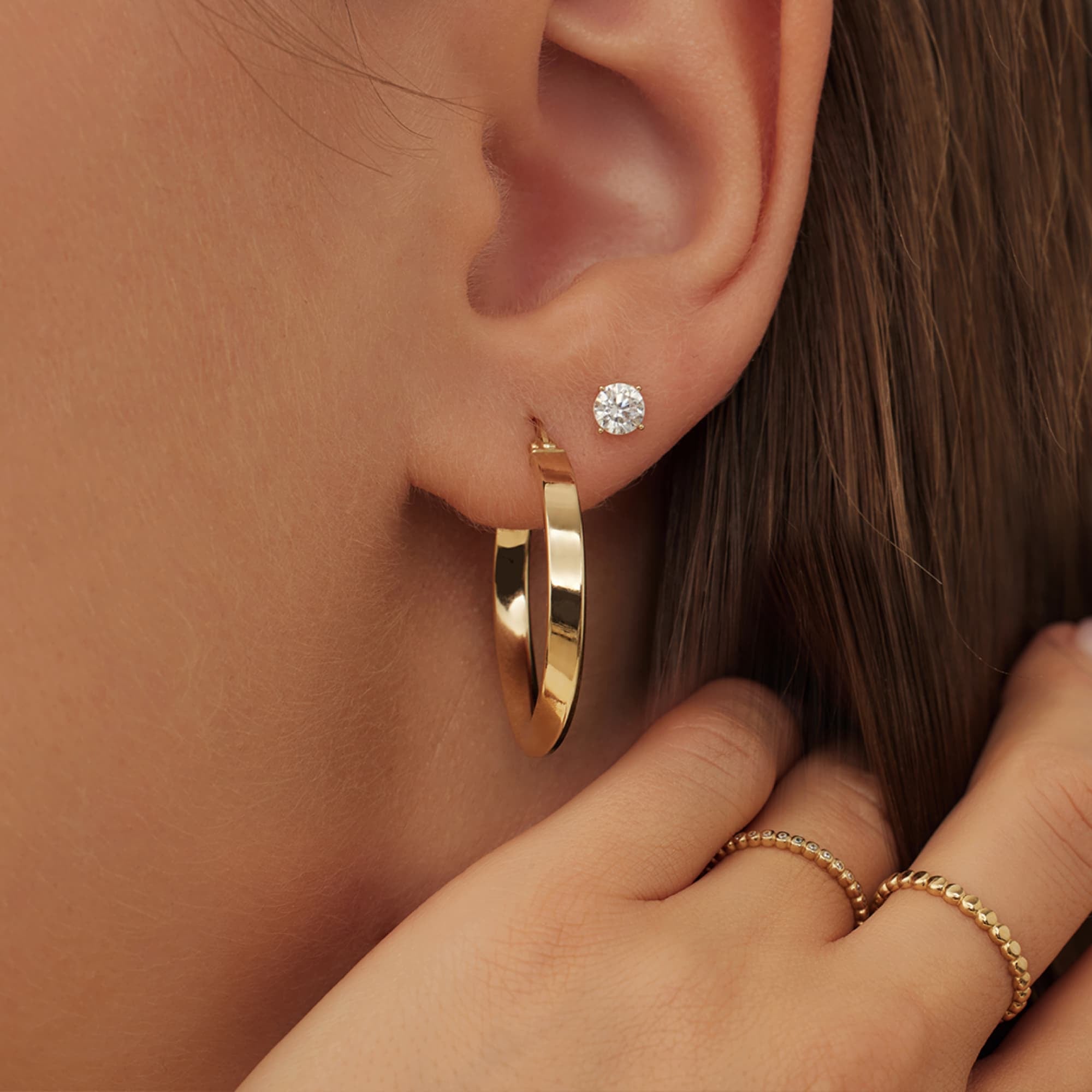 Isabel Bernard Rivoli Maryn 14 Carat Golden Hoop Earrings IB360187