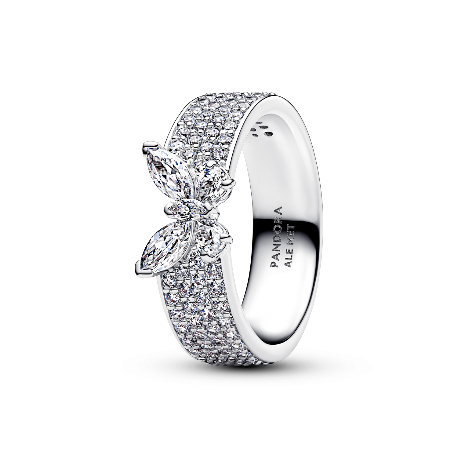 Pandora Timeless 925 Sterling Silver Sparkling Butterfly Bold Ring 194270C01-52