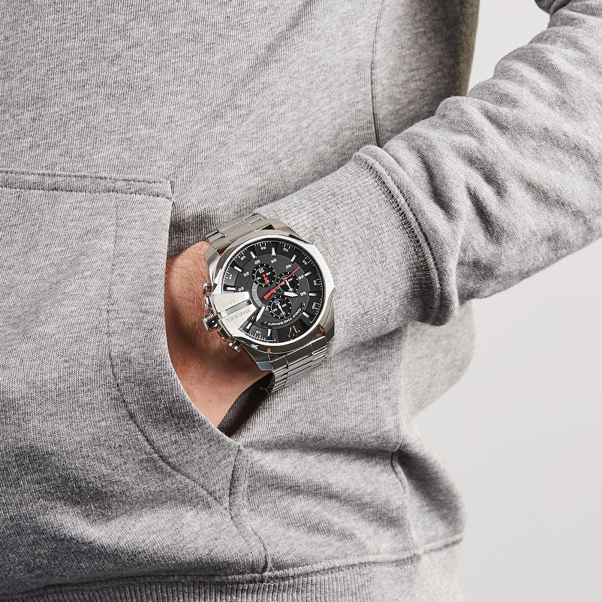 Diesel Mega Chief Silver Watch DZ4308