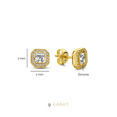 Beloro Jewels Monte Napoleone Sofia 9 carat gold Ear Studs BO360042