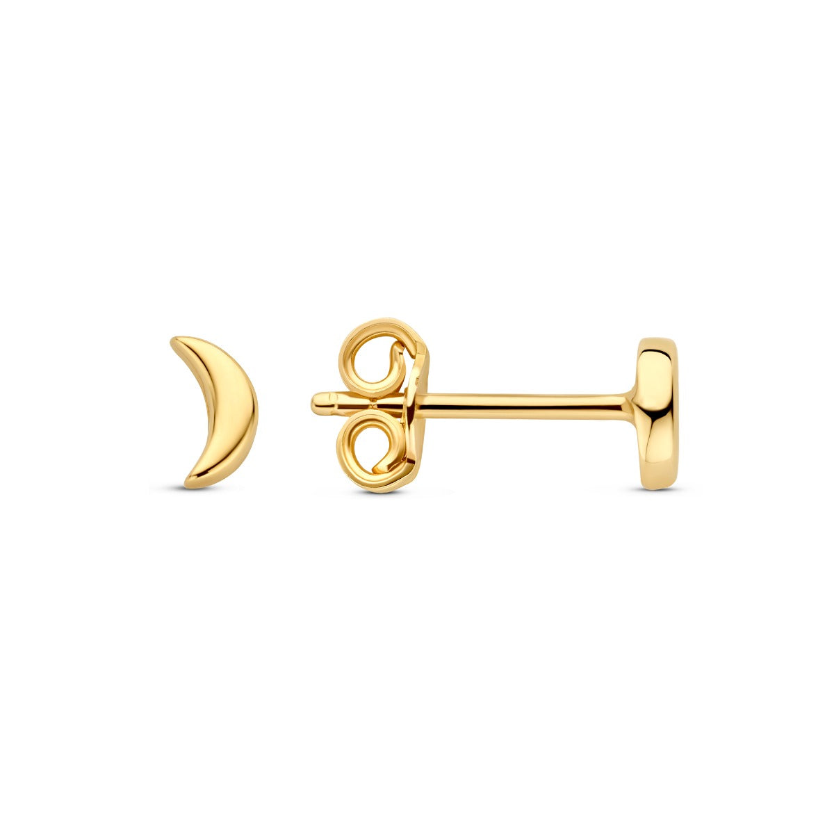 Beloro Jewels Della Spiga Ceri 9 Karat Gold Ear Studs with Moon BO360095