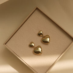 Karma 925 Sterling Silver Tirsa Duo Hearts Earrings X207GP