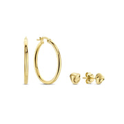 Beloro Jewels Regalo d'Amore 9 karaat gouden oorbellen set met knoop BO90037