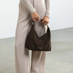 Isabel Bernard Honoré Grace mini dark brown suede handbag IB21132-131