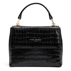 Isabel Bernard Femme Forte Heline croco Black Leather Handbag made of Calfskin IB21037