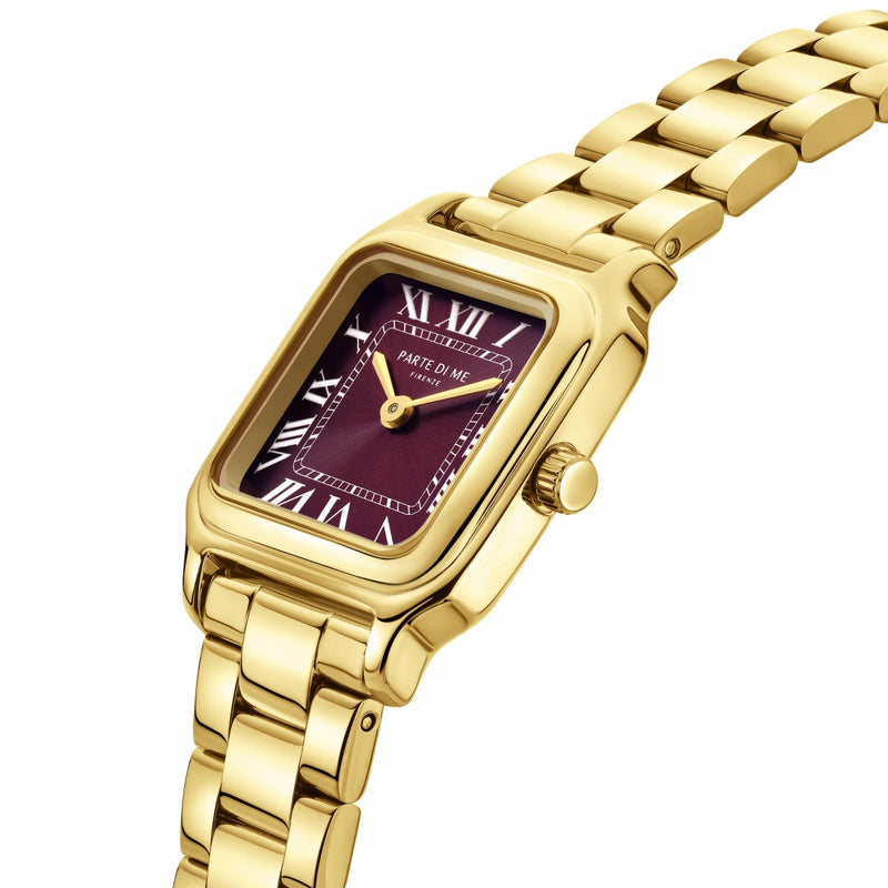 Parte di Me Orologio rectangular ladies watch gold and bordeaux PDM09037-zoom-