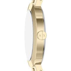 Armani Exchange Round Gold Watch with Gold Bracelet AX7177SET