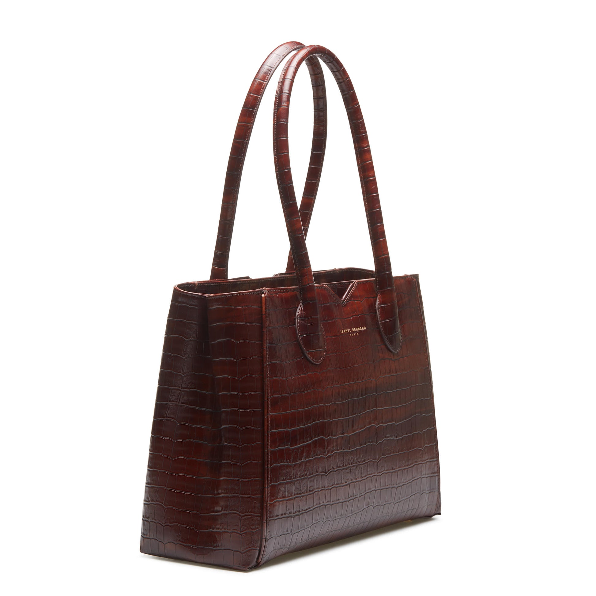 Isabel Bernard Honoré Cloè Croco Brown Handbag IB25006