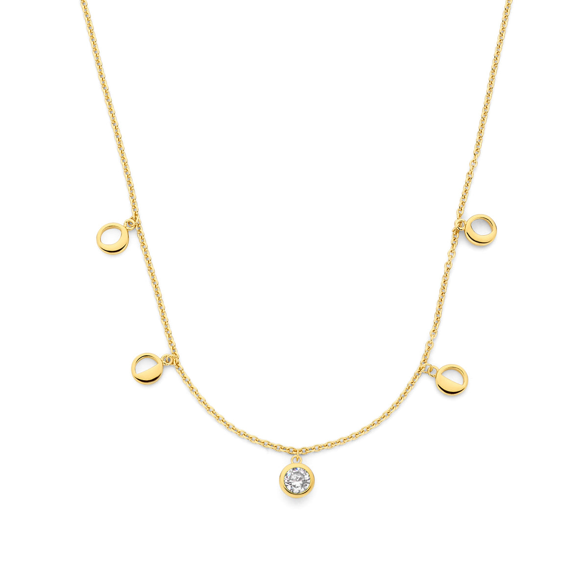 Violet Hamden Luna 925 Sterling Silver Gold Plated Necklace VH340040