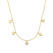 Violet Hamden Luna 925 Sterling Zilveren Gold Plated Ketting met Manen en Witte Zirkonia Steentje VH340040