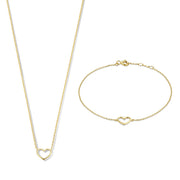 Isabel Bernard Cadeau d'Isabel 14 karaat gouden collier en armband giftset IB90058