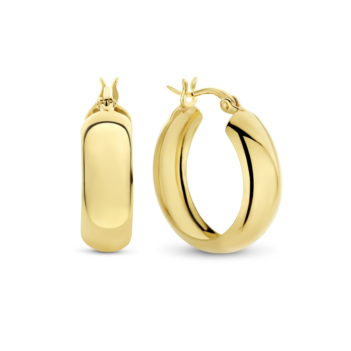 Parte Di Me Bibbiena Poppi Casentino 925 Sterling Silver Gold Plated Hoop Earrings PDM36156