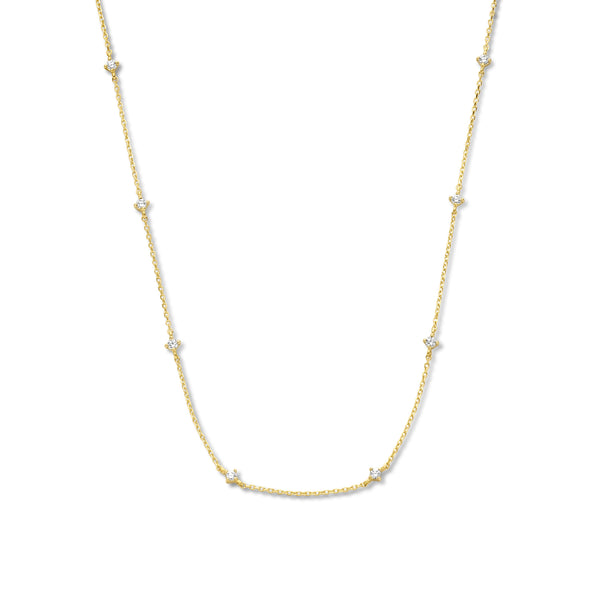Rivoli Esmée 14 karaat gouden ketting met zirkonia steentjes
