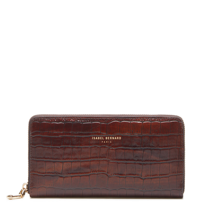 Isabel Bernard Honoré Léa Croco Bruine Ritsportemonnee IB23006-zoom-