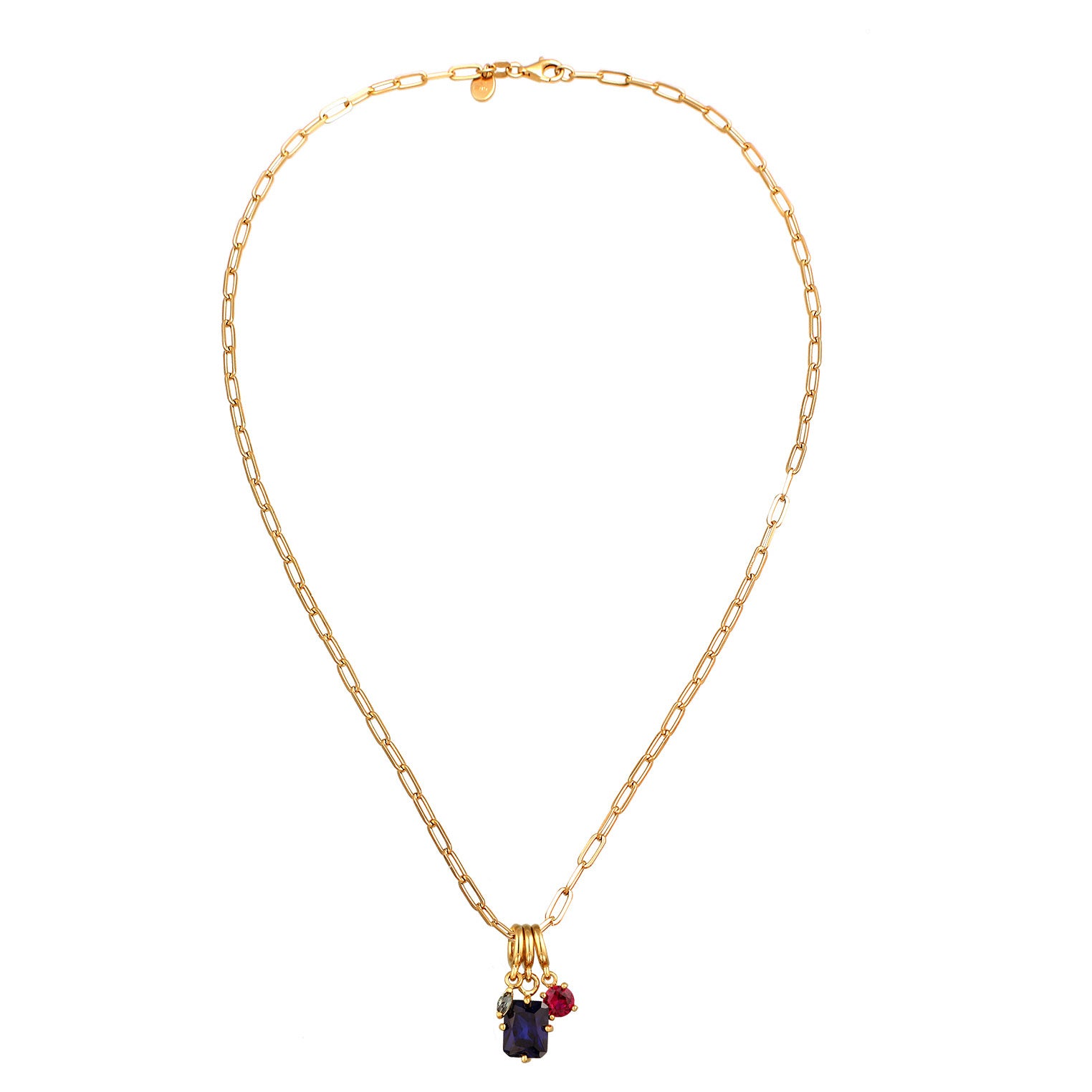 Elli 925 Sterling Silver Necklace Gold plated with Ruby 2004-BF-0008268-001