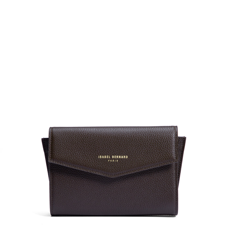 Isabel Bernard Honoré Lina Donkerbruine Clutch Met Afneembare Schouderketting IB21135-031-zoom-