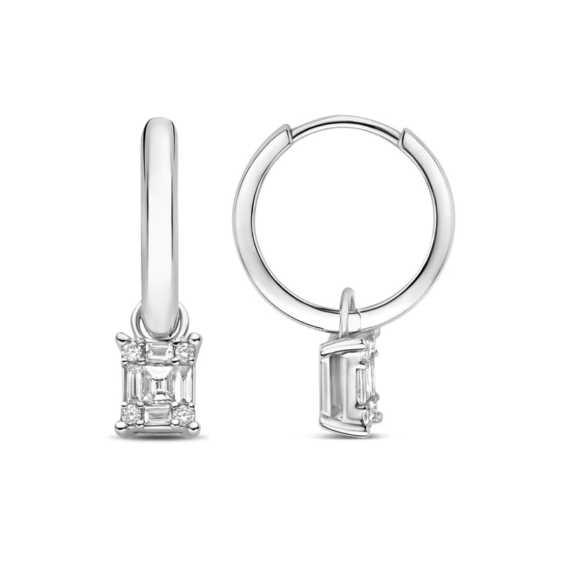 Isabel Bernard De la Paix Maxime 14 karaat witgouden oorknop met diamant 0.24 ct IBD360035-zoom-