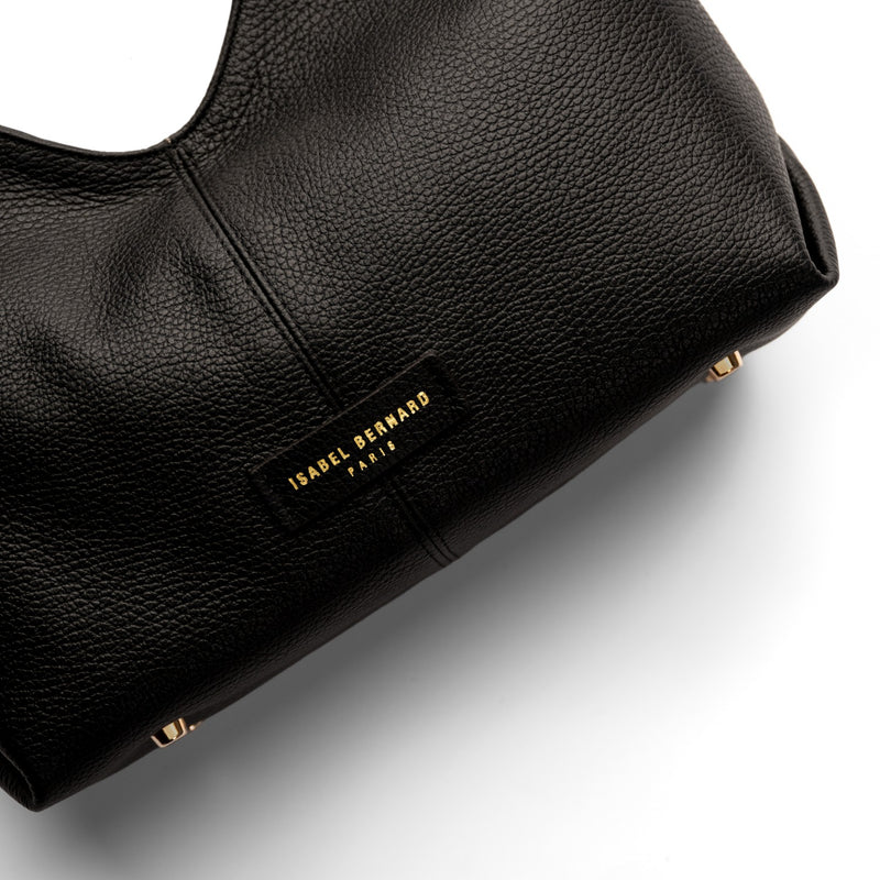 Isabel Bernard Honoré Grace mini zwarte leren handtas van kalfsleer IB21132-001-zoom-