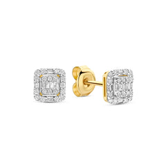 Isabel Bernard De la Paix Elena 14 karat gold stud ear studs with diamond 0.25 carat IBD360032