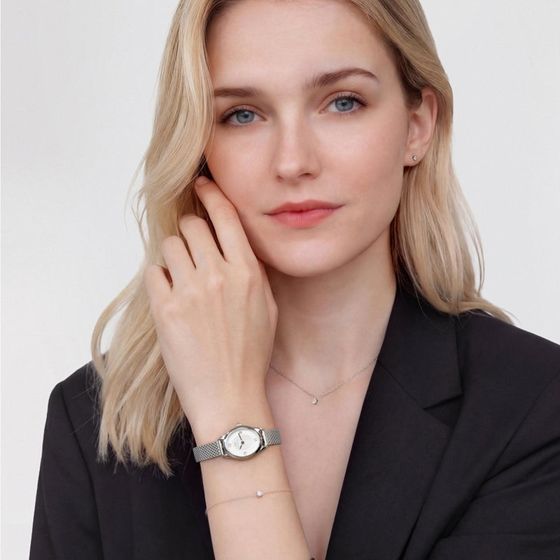 Daniel Wellington Ophelia Mini Mesh Witte Zilveren Dameshorloge DW00100938-zoom-