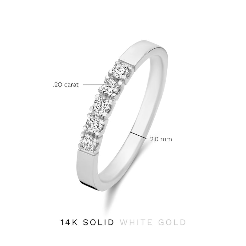 Isabel Bernard De la Paix Madeline 14 karaat witgouden ring | diamant 0.20 ct | IBD330019-48-zoom-