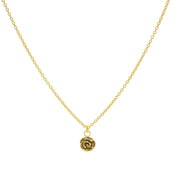 Karma 925 Sterling Silver Flower Gold-coloured Necklace T235 (Length: 38.00-45.00 cm)