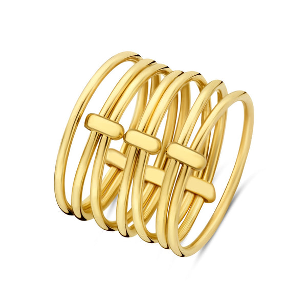 Cour d'Honneur Adora 14 karaat gouden 7-delige multi ring