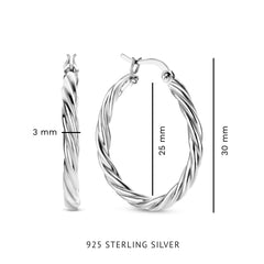 Parte Di Me Bibbiena Poppi Viviana 925 Sterling Silver Hoop Earrings PDM36182