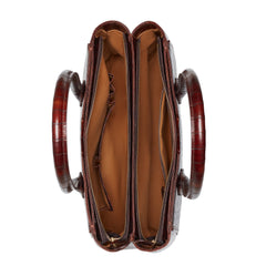 Isabel Bernard Honoré Cloè Croco Brown Handbag IB25006