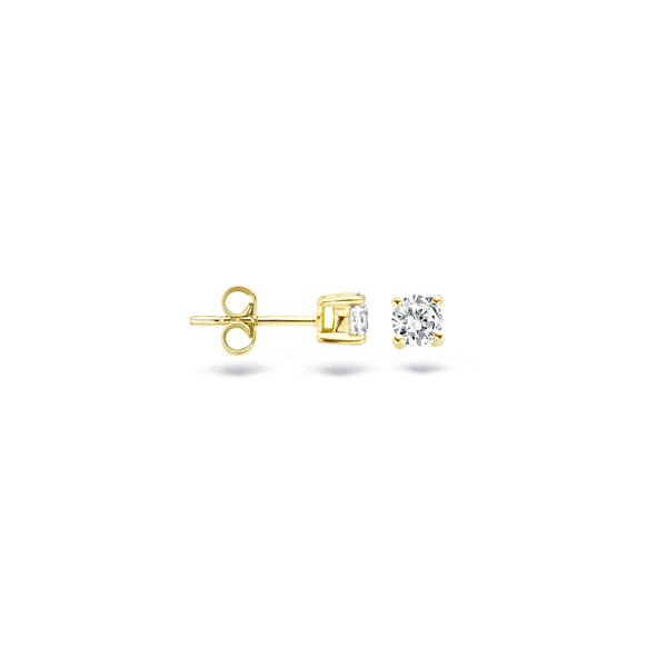Oorknopjes zirkonia ⌀ 3 mm 14k Geel goud