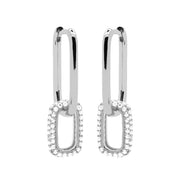 Karma 925 Sterling Silver Zirconia Densely Hoop Earrings H232S