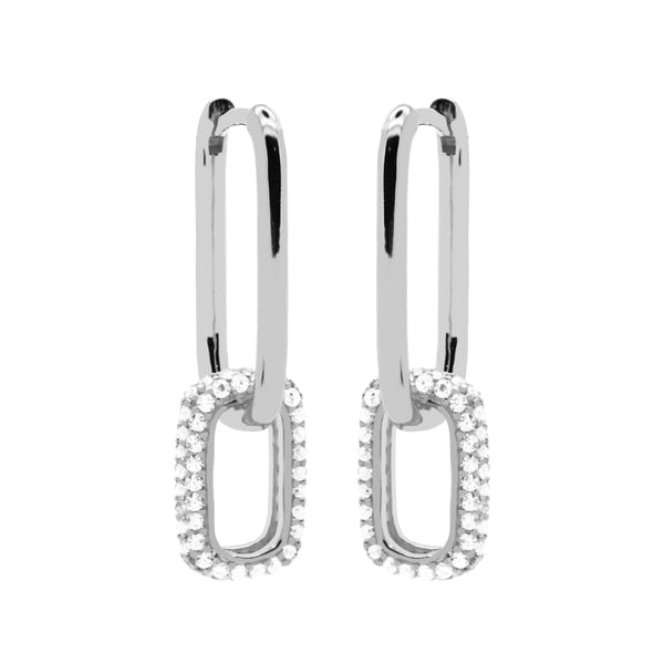Karma 925 Sterling Silver Zirconia Densely Hoop Earrings H232S