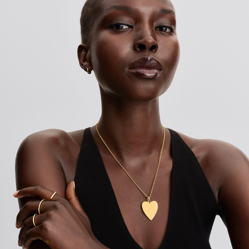 Pandora Moments Gold Plated Engravable Heart Charm 364016C00-zoom-