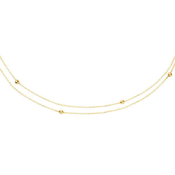 Double Bubble ketting - 14 karaat goud