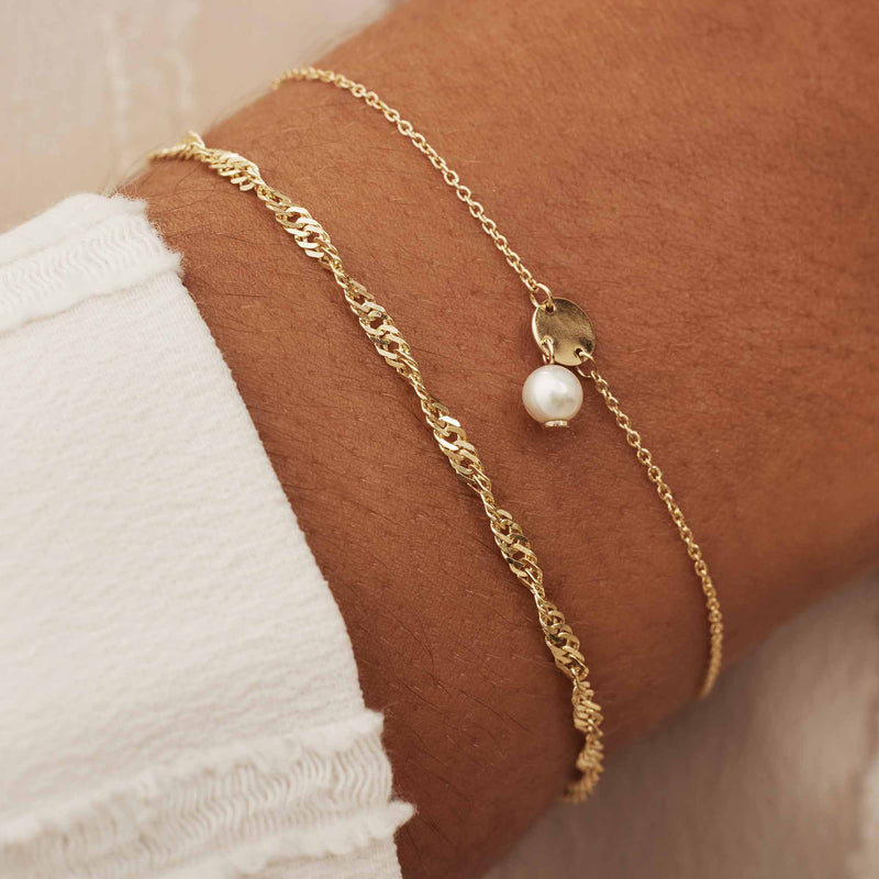 Isabel Bernard Belleville Luna 14 Karaat Gouden Armband IB320020 (Lengte: 16.00-18.00 cm)-zoom-
