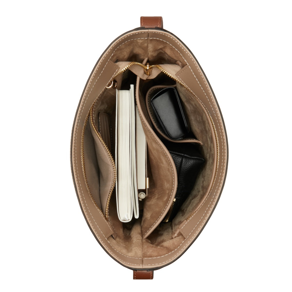 Isabel Bernard Honoré Lora Taupe Calfskin Leather Shoulder Bag IB25085-378