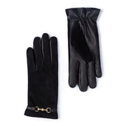 Isabel Bernard Isabel Bernard Honoré Marcelia zwarte suède leren handschoenen van geitenleer IB67001-101-7.5