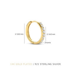 Parte Di Me Santa Maria della Base 925 sterling Silver gold plated Hoop Earrings PDM36066