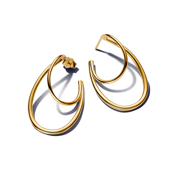 Pandora Essence Gold Plated Organisch Gevormde Dubbele Oorringen 263870C00