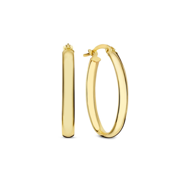 Rivoli Flori 14 karaat gouden ovale oorringen (34 mm)
