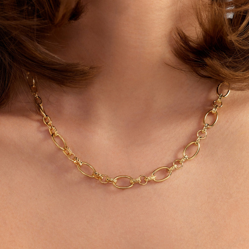 Parte Di Me Bibbiena Poppi Clara 925 Sterling Zilveren Gold Plated Schakelketting PDM34106-zoom-