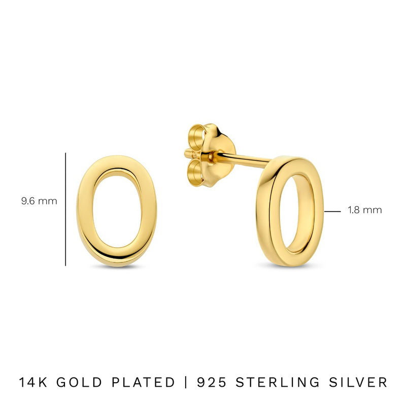 Parte Di Me Bibbiena Poppi Clara 925 Sterling Silver Gold Plated Ear Studs PDM36194-zoom-