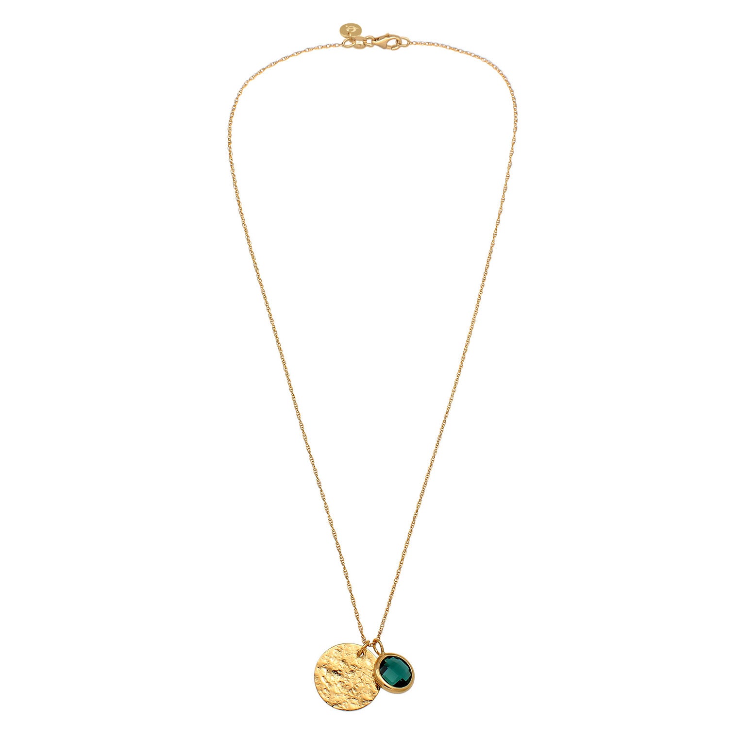 Elli 925 Sterling Silver Link Chain Necklace with Gemstone 2004-BF-0007768-001