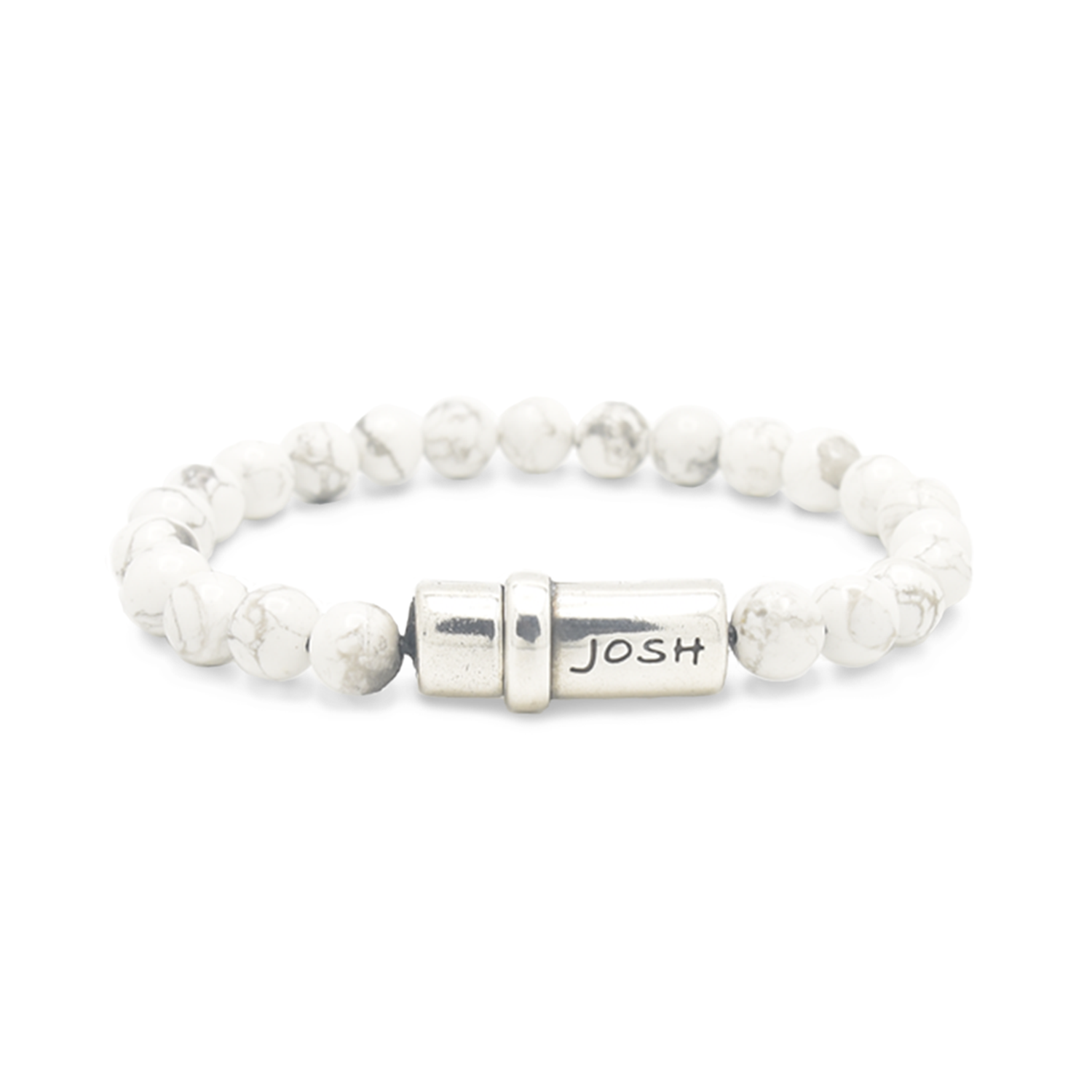 Josh White Natural Stone Bracelet 09285SL/WHIT/LME