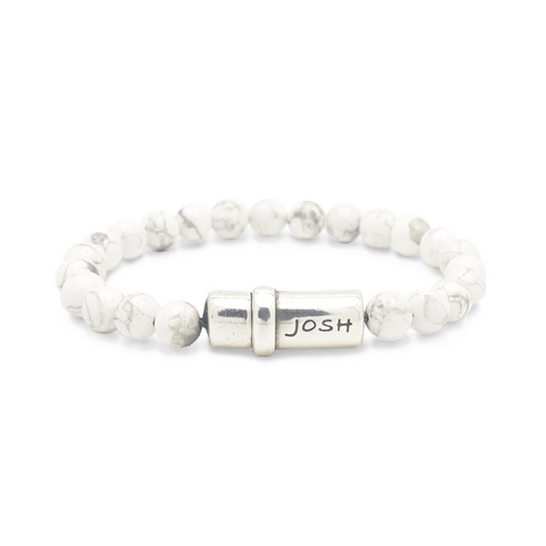 Josh White Natural Stone Bracelet 09285SL/WHIT