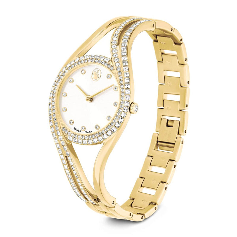 Swarovski Hyperbola Goudkleurig Horloge met Witte Wijzerplaat 5754534-zoom-