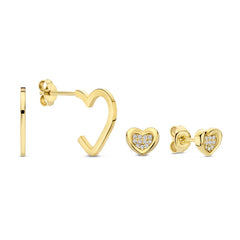 Beloro Jewels Regalo d'Amore 9 karat gold earring set with heart BO90051